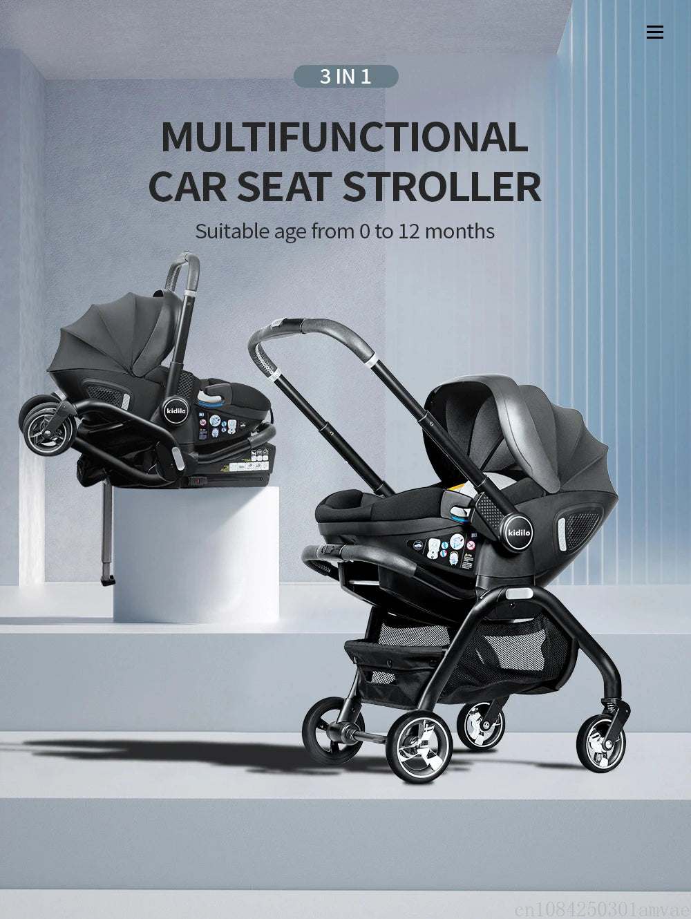 Poussette bébé 3 en 1, siège auto pour enfants, poussette pour nouveau-né, portable, légère