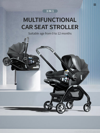 Poussette bébé 3 en 1, siège auto pour enfants, poussette pour nouveau-né, portable, légère