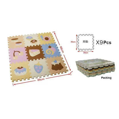 Tapis de jeu puzzle 9 pièces pour bébé
