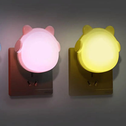 Lot de 2 veilleuses mignonnes en forme de tête d’ours