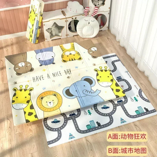 Tapis de jeu animaux pliable double face circuit pour bébé