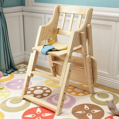 Chaise haute en bois pliable pour bébé