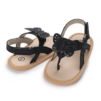 Sandales à paillettes détail papillon pour bébé fille