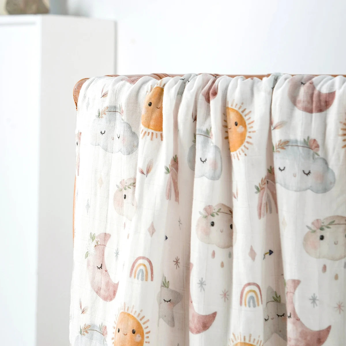 Couverture à langer en mousseline de bambou et coton pour bébé
