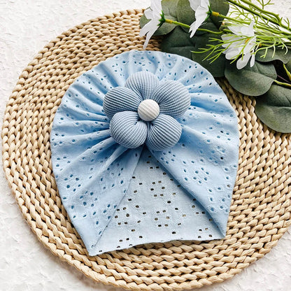 Turban respirant à fleurs pour bébé fille