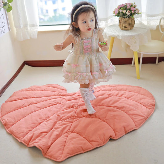 Tapis de sol en forme de grande feuille en coton pour bébé