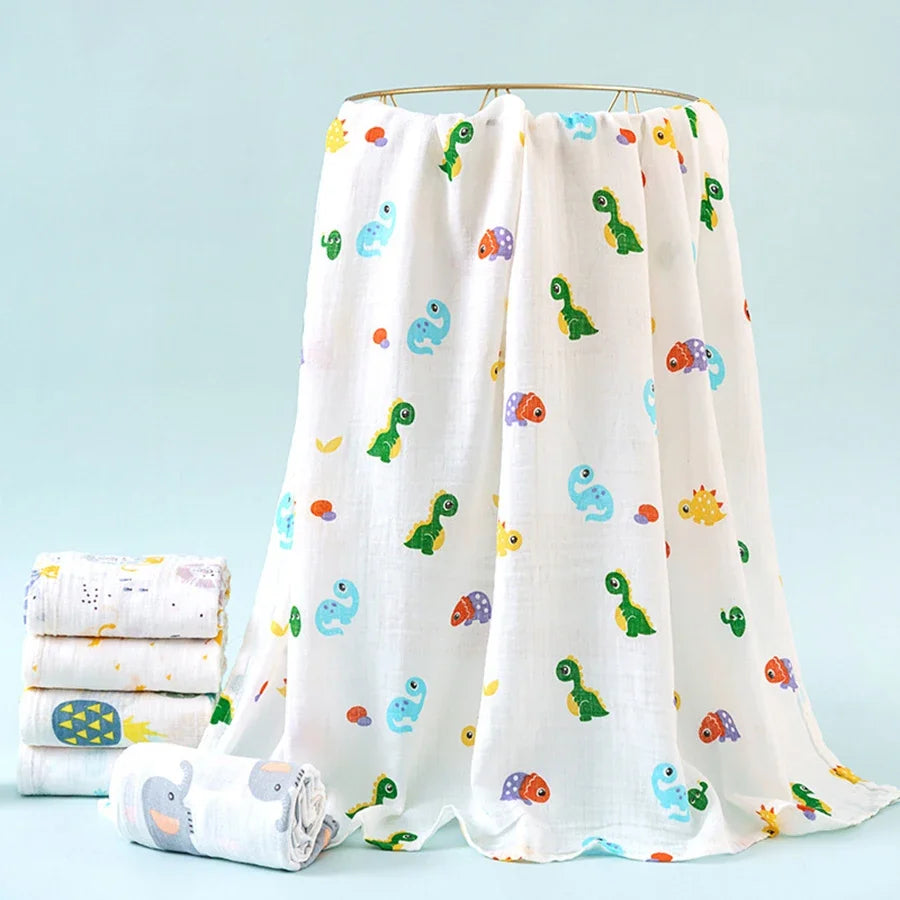 Couverture en mousseline avec 2 couches de gaze de bambou pour bébé