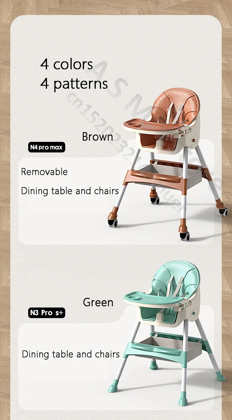 Chaise bébé haute pliable et réglable