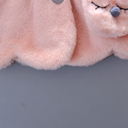 Manteau en peluche avec oreilles de lapin pour bébés