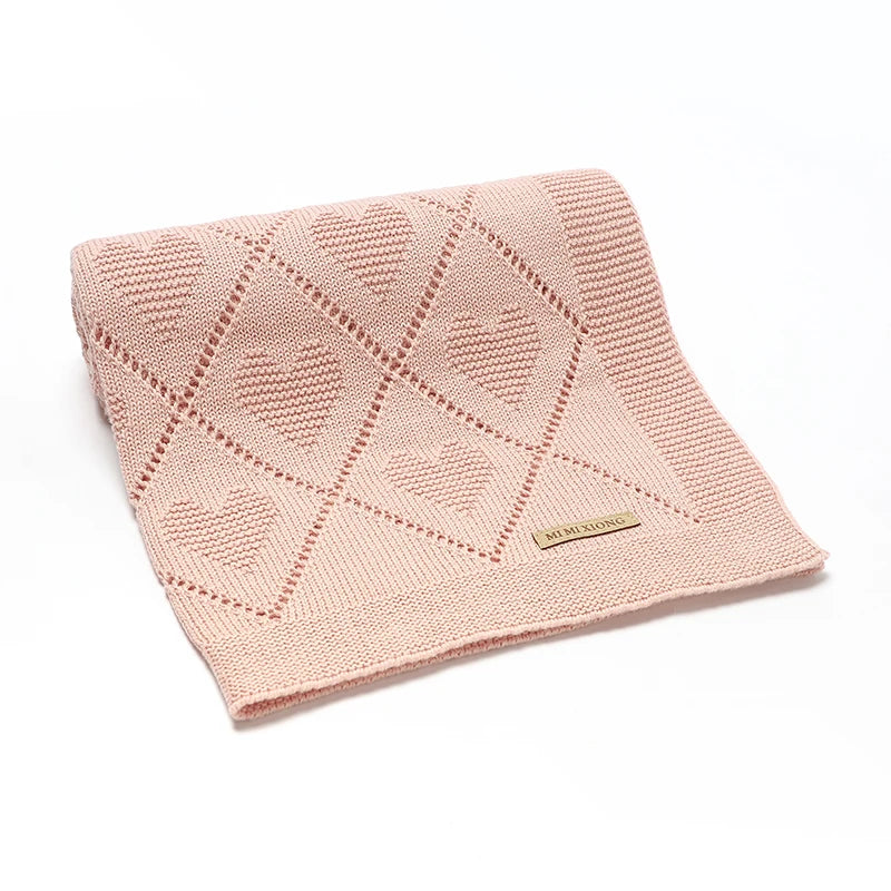 Couverture tricotée en coton pour bébé