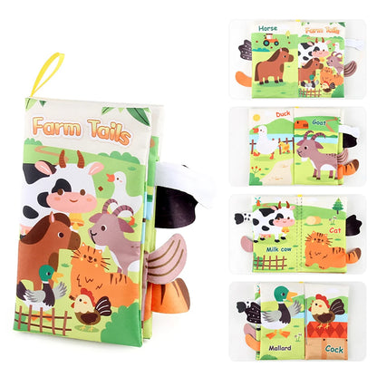 Livre en tissu interactif pour bébé de 0 à 36 mois