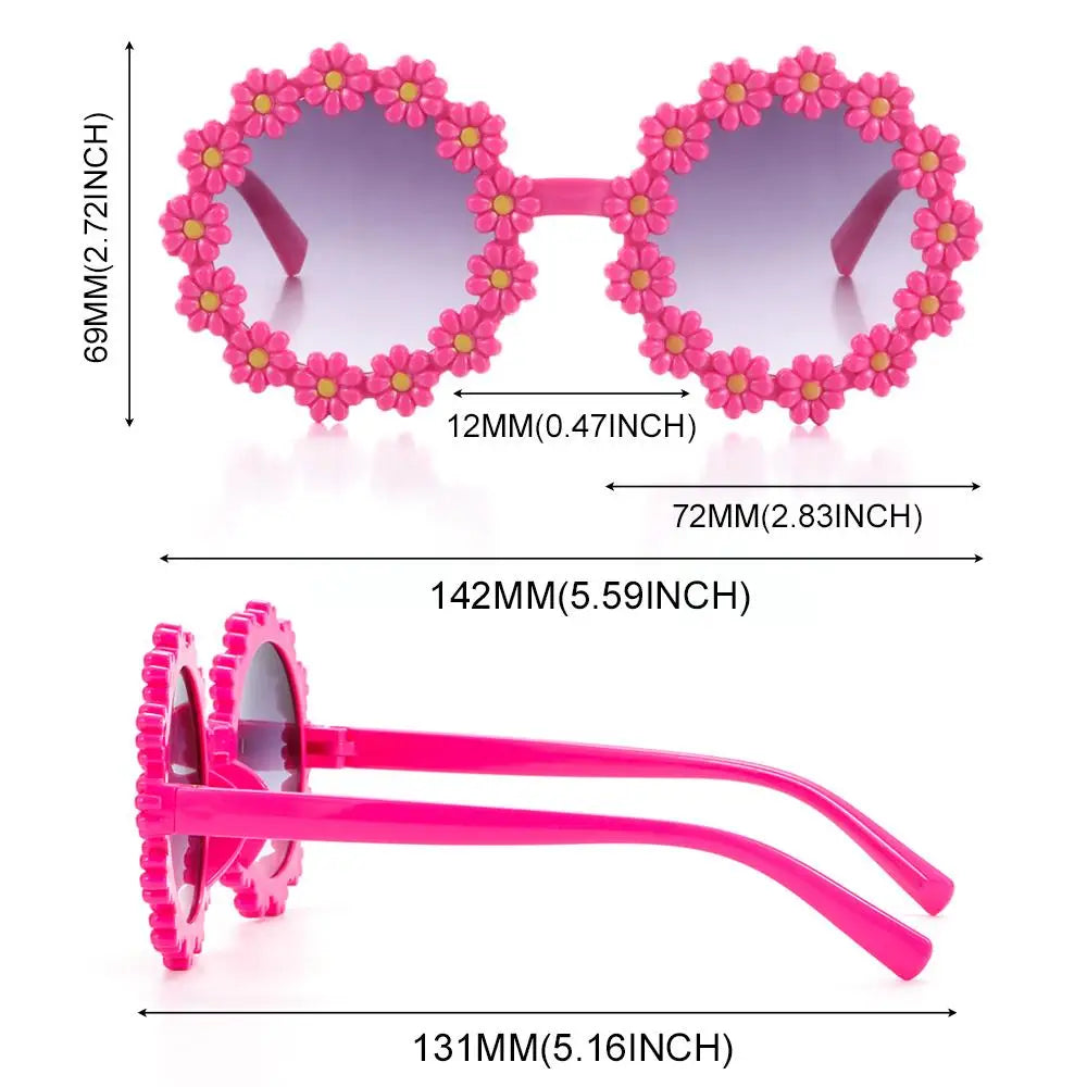 Lunette de soleil bébé ronde en forme de marguerite