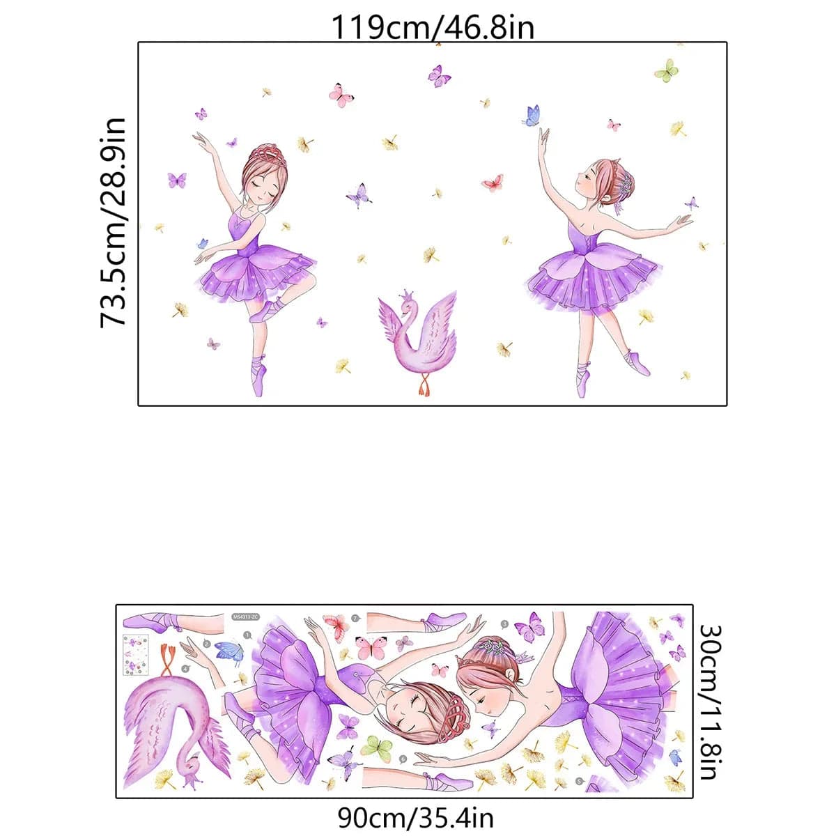 Autocollants muraux à motifs de danseuse de ballet