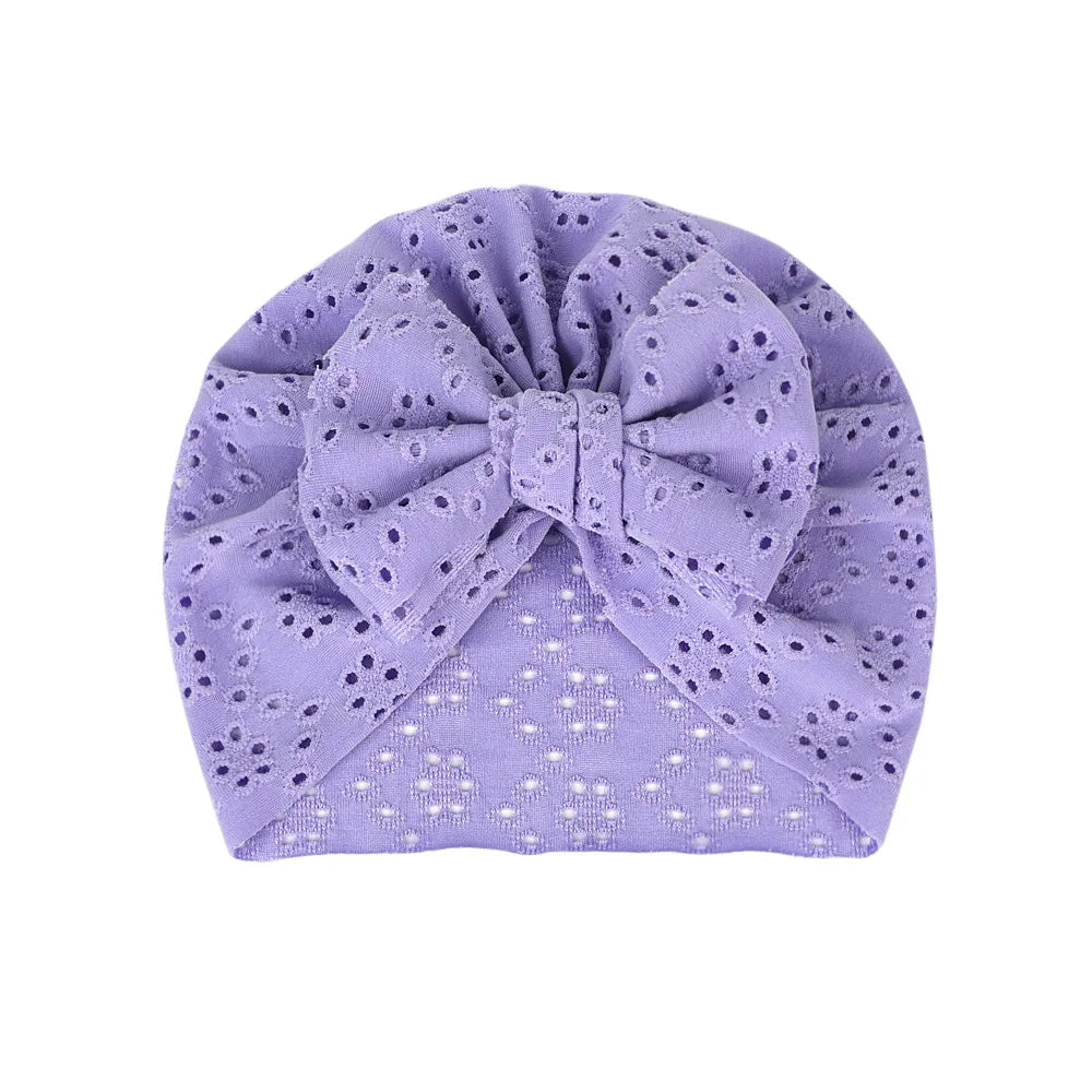 Turban en dentelle avec noeud pour bébé fille