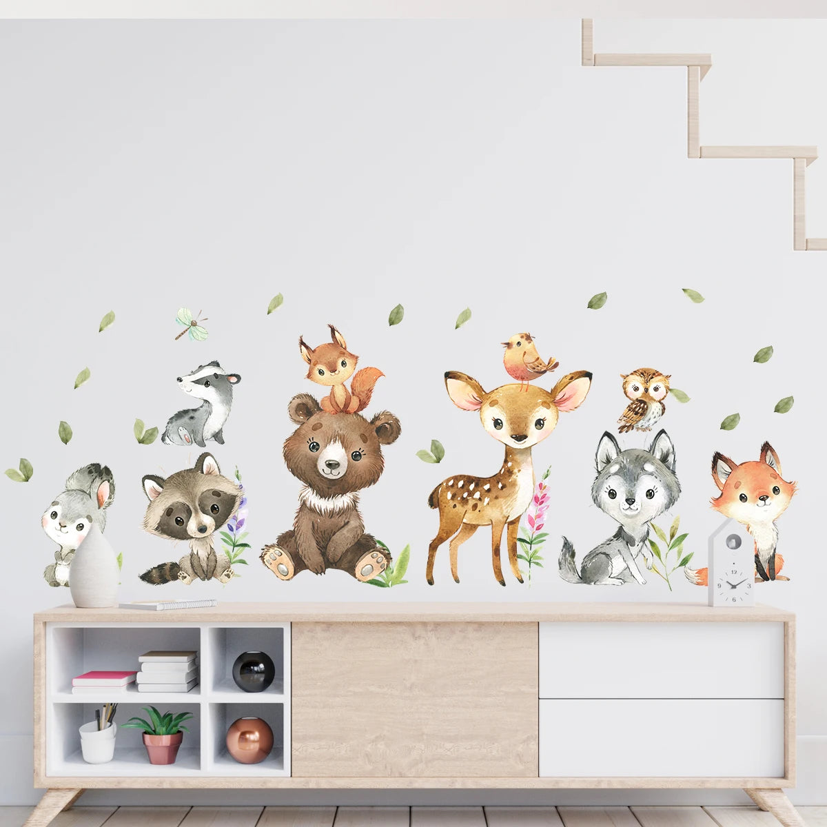 Autocollants muraux en forme d’animaux de dessin animé