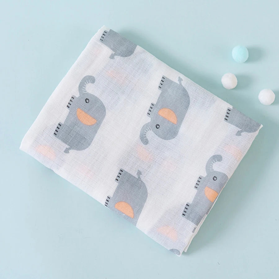 Couverture en mousseline avec 2 couches de gaze de bambou pour bébé