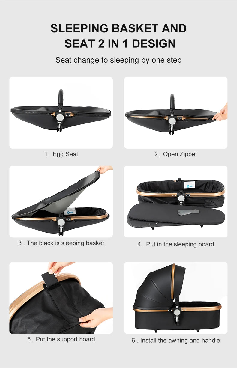 Poussette de paysage haute pliable