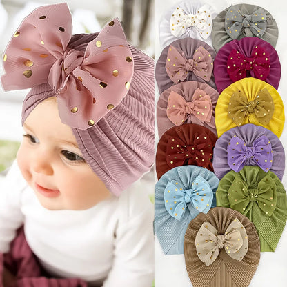 Turban à noeud brillant pour bébé fille