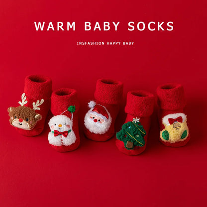 Chaussettes à motifs de noël en coton pour enfants