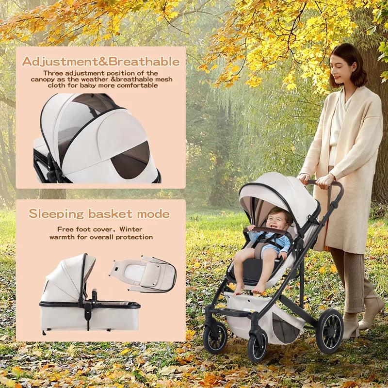 Poussette 3-en-1 moderne pour bébé