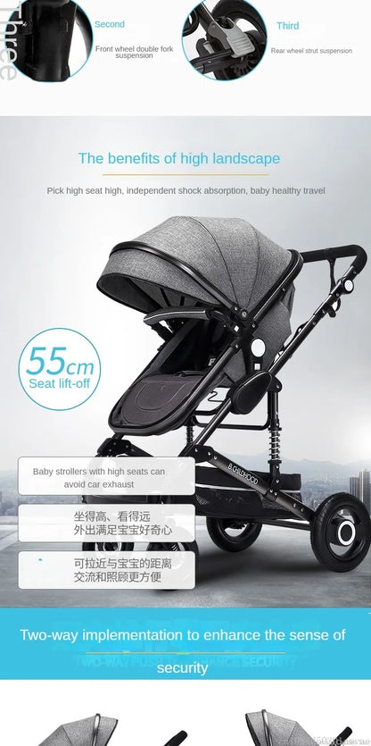 Poussette pliable multifonctionnelle pour bébé