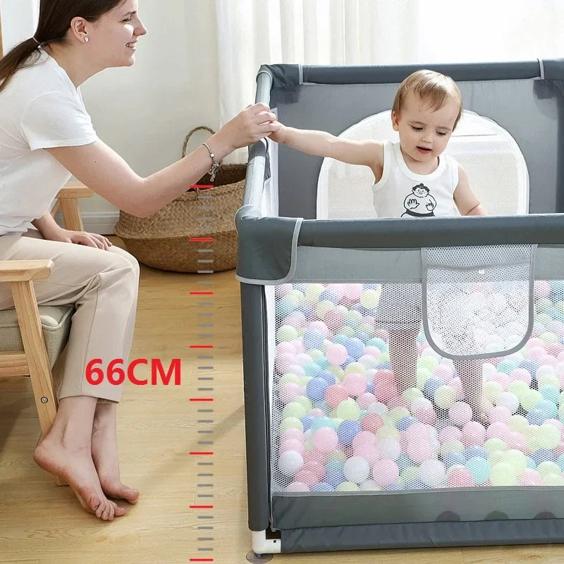Parc pour bébé avec filet et fermeture éclair