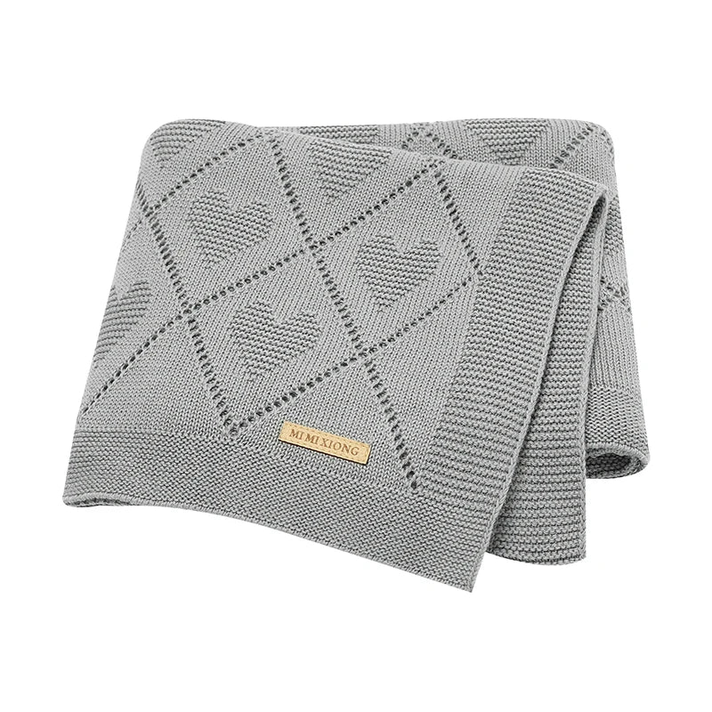 Couverture tricotée en coton pour bébé