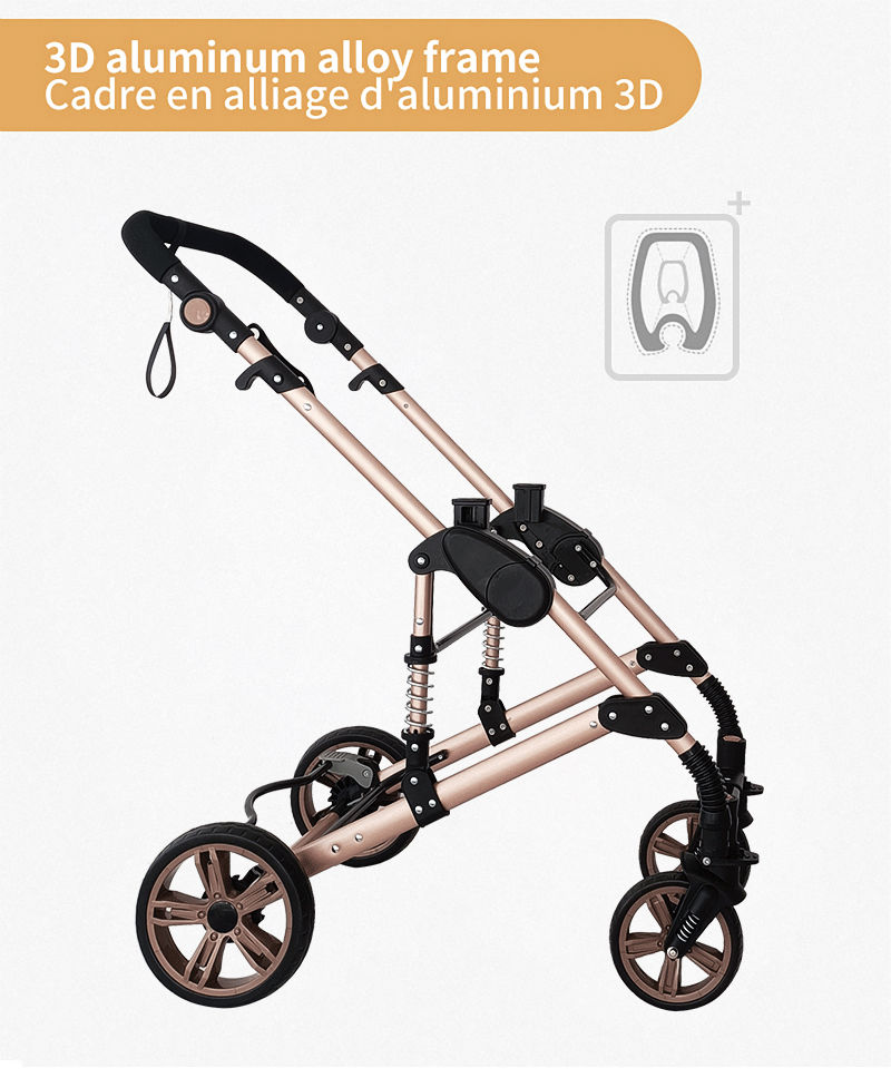 Poussette trio 3 en 1 pour bébé pliable