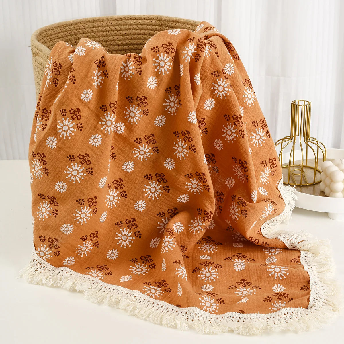 Couverture d’emmaillotage en mousseline de coton pour bébé