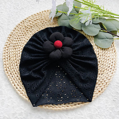 Turban respirant à fleurs pour bébé fille