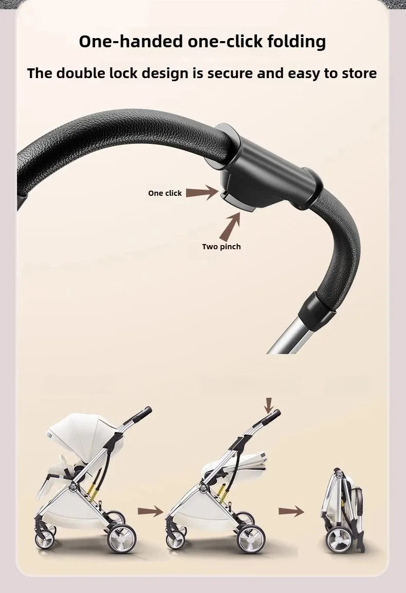 Poussette de luxe portable pour bébé