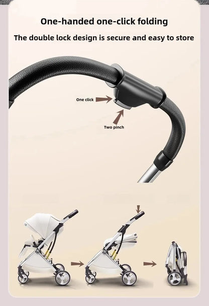 Poussette de luxe portable pour bébé