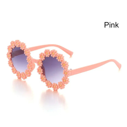 Lunette de soleil bébé ronde en forme de marguerite