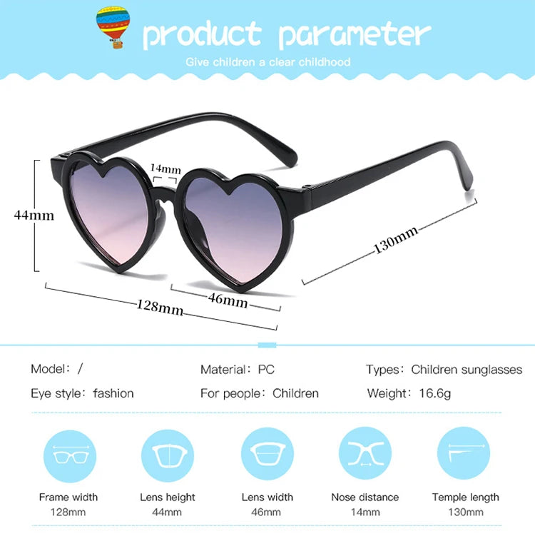 Lunette colorée avec un design en forme de coeur pour enfant