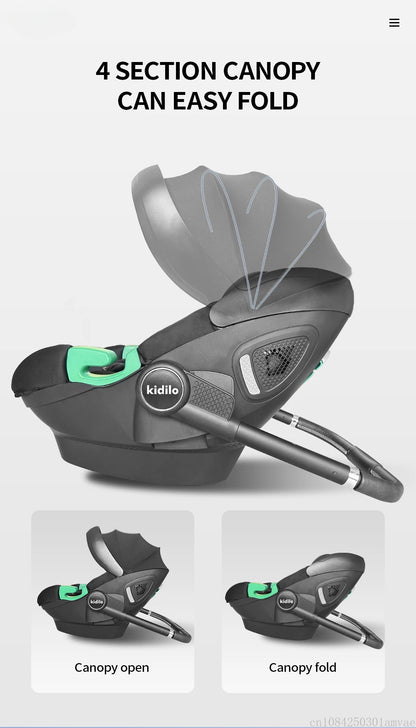 Poussette bébé 3 en 1, siège auto pour enfants, poussette pour nouveau-né, portable, légère
