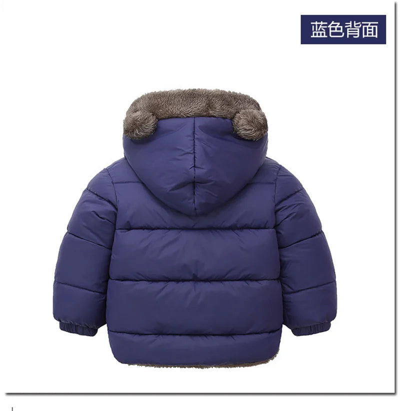 Manteau à capuche polaire épais pour enfants