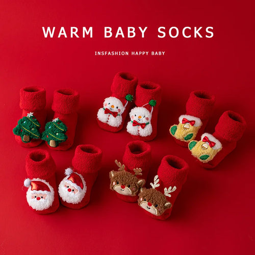 Chaussettes à motifs de noël en coton pour enfants