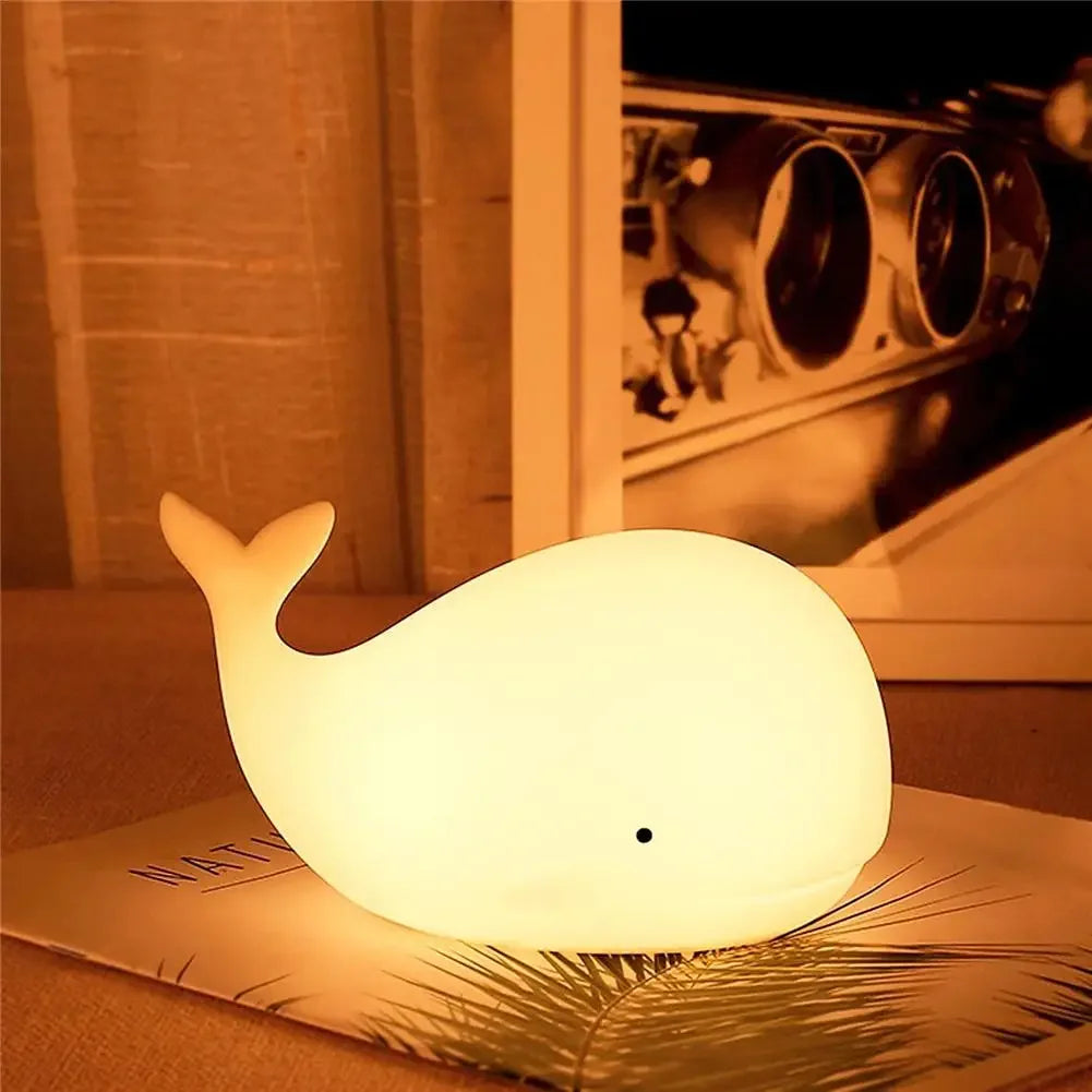 Veilleuse LED mignonne en forme de baleine