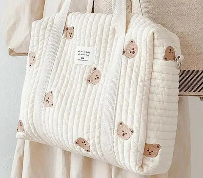 Sac à langer brodé et matelassé grand modèle pour bébé