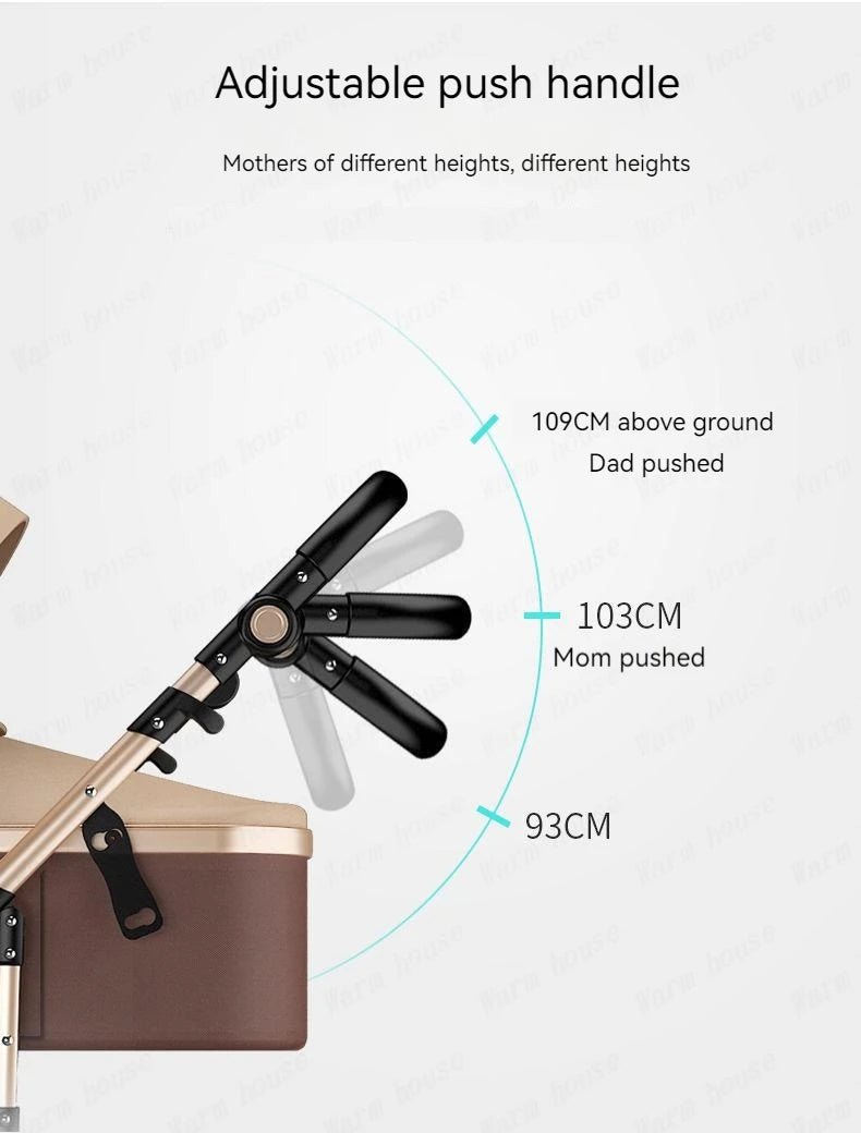 Poussette de luxe réversible pour bébé