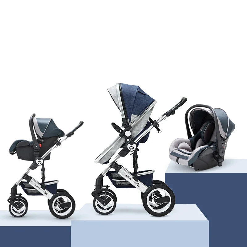 Poussette 3-en-1 moderne pour bébé