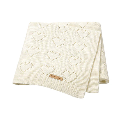 Couverture tricotée en coton pour bébé