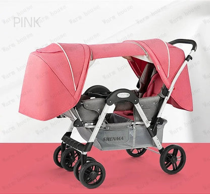 Poussette de jumeaux pliable