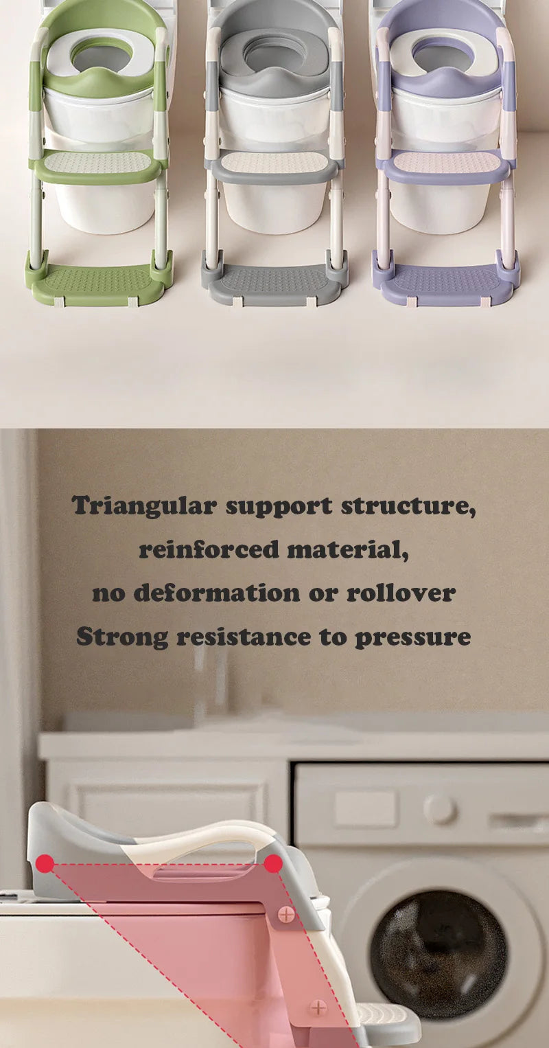 Chaise de toilettes pliable avec escalier pour enfants