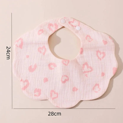 Bavoir en coton en forme de fleur pour bébé