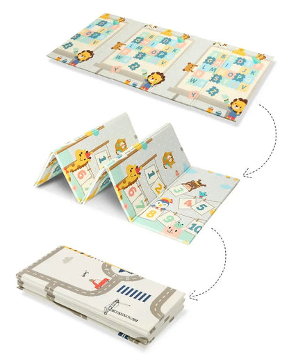 Tapis de jeu animaux pliable double face circuit pour bébé