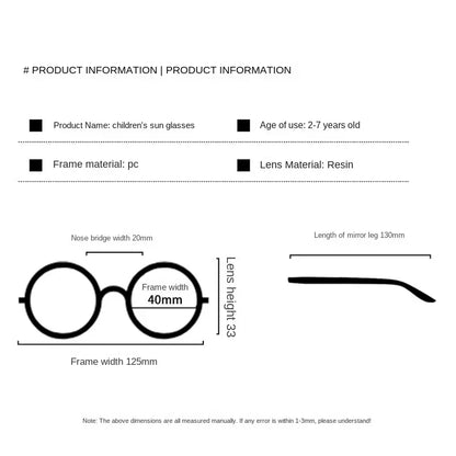Lunettes de soleil carrées pour enfants