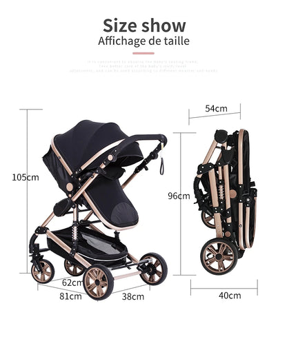 Poussette trio 3 en 1 pour bébé pliable