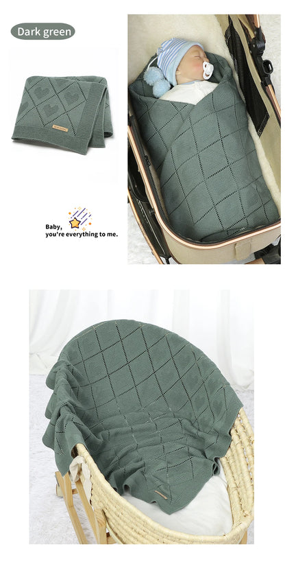 Couverture tricotée en coton pour bébé