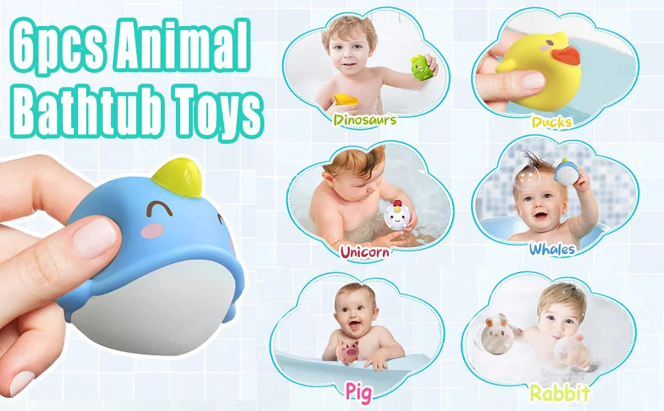 Lot de 3 ou 6 jouets de bains lumineux aléatoires